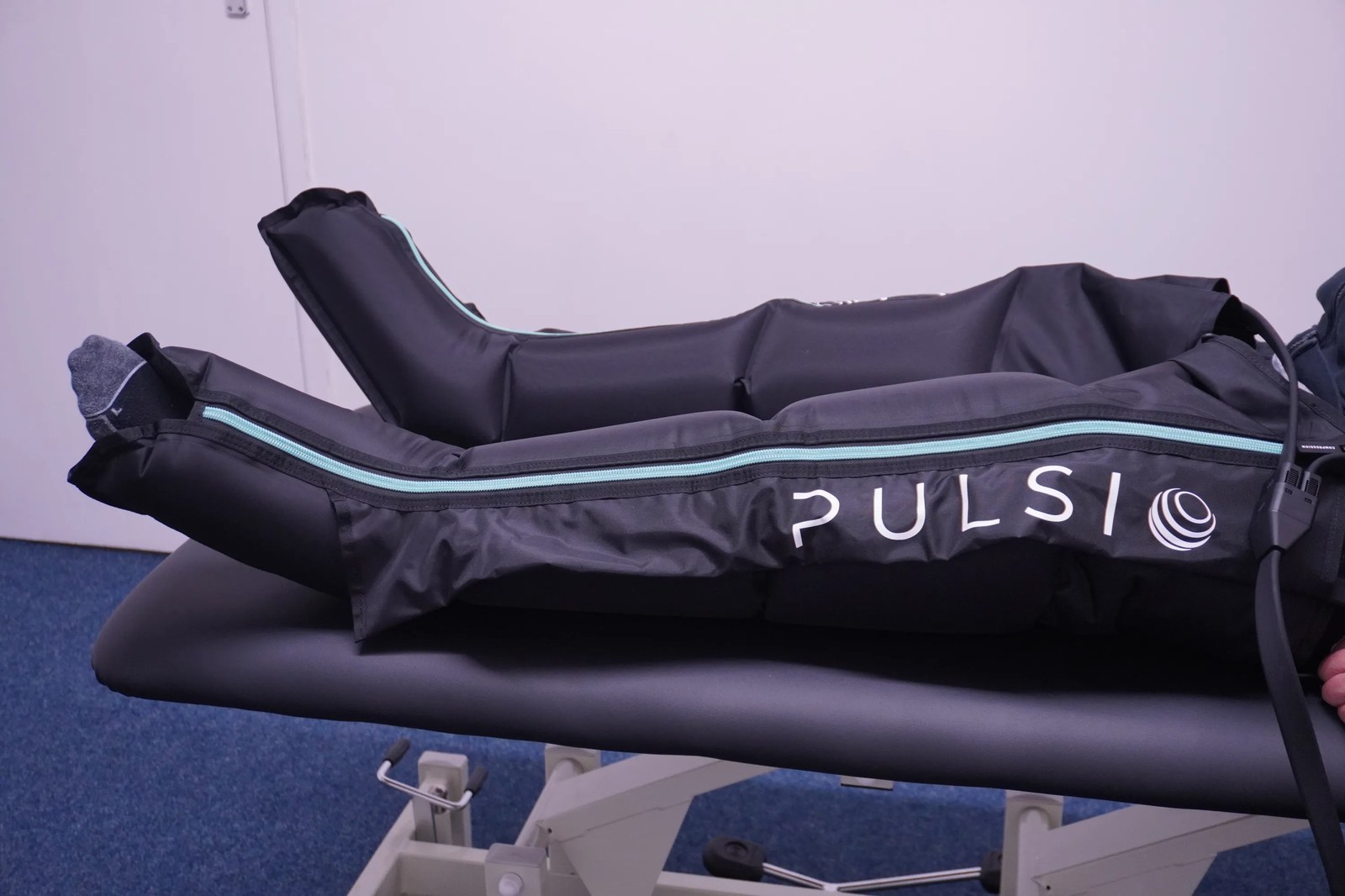 Pulsio compression boots recovery session at Muscle Relief Therapy Swansea